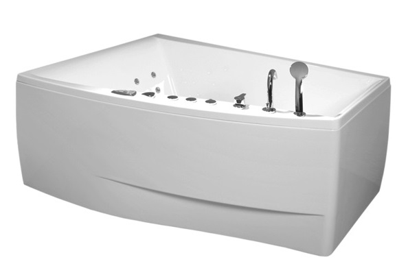 vanna Cali, 1700x1170 mm, ar paneli un rāmi, ar sifonu, ar masāžas sistēmu S4, balta akrila